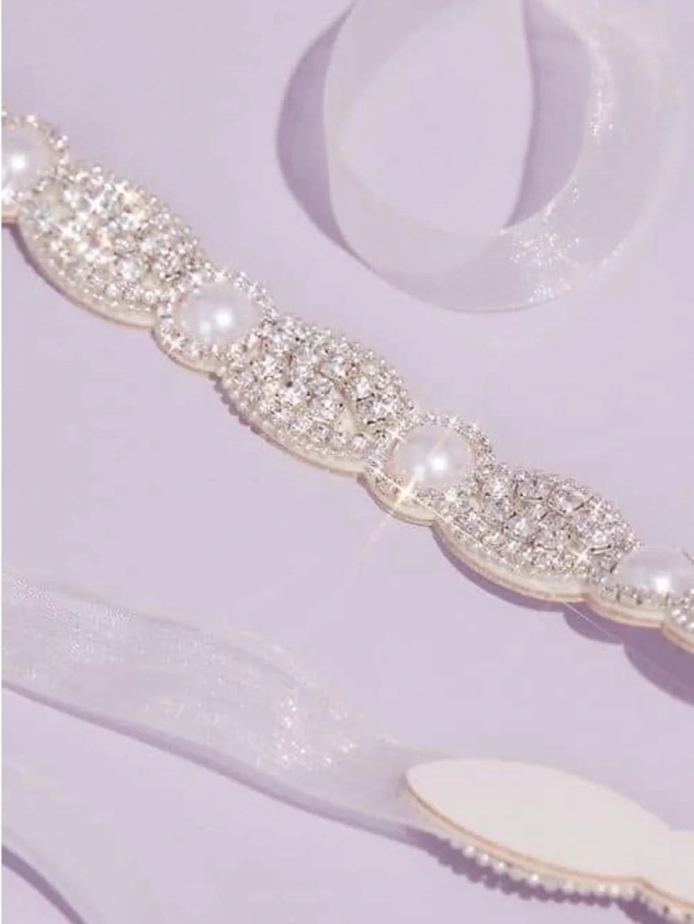 Beaded Pearl Accent Wedding Dress Belt - Ivory